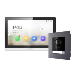 Комплект домофон Hikvision DS-KH6350-WTE1 + вызывная панель DS-KD8003-IME1(B)/Flush/Europe BV