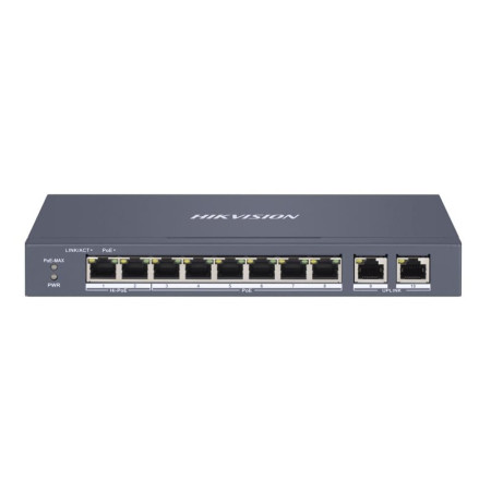 8-портовый управляемый PoE коммутатор Hikvision DS-3E1310HP-EI