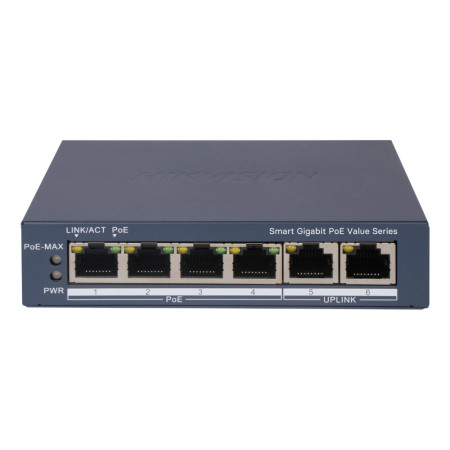 4-портовый управляемый PoE коммутатор Hikvision DS-3E1506P-EI/M