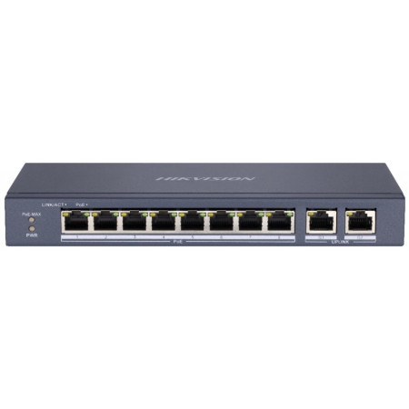 8-портовый неуправляемый PoE коммутатор Hikvision DS-3E0310P-E/M