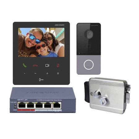 Комплект IP домофона Hikvision DS-KIS606-P + Электромеханический замок Atis Lock Ch