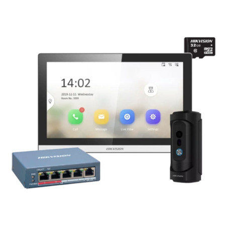 Комплект відеодомофона Hikvision DS-KB8113-IME1(B) UKR+DS-KH6350-TE1+HS-TF