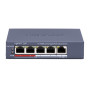 4-портовый неуправляемый коммутатор Hikvision DS-3E0105P-E/M(C) 