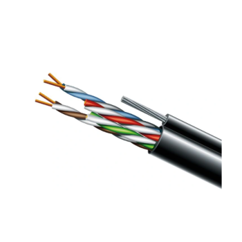 Кабель витая пара ЗЗЦМ (UTP медь уличный с тросом) Cat. 5e U/UTP PE 4х2х24 AWG + S.M.трос бухта 500м