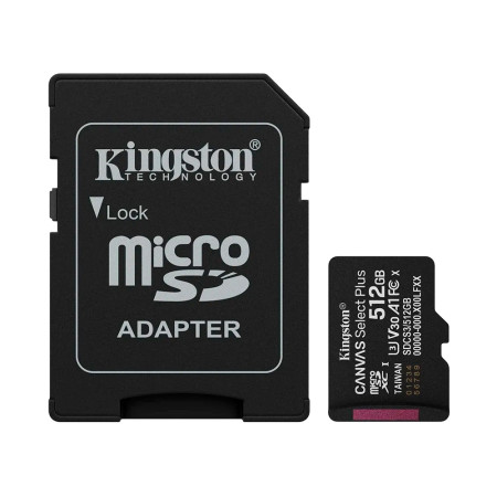Карта памяти Kingston microSDXC Canvas Select Plus Gen3 512GB Card + Adapter