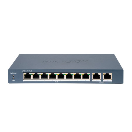 8-портовый управляемый PoE коммутатор Hikvision DS-3E1310P-EI(B)