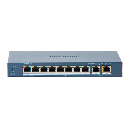 8-портовий некерований PoE комутатор Hikvision DS-3E0310HP-E(C)