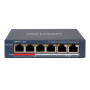 4-портовый неуправляемый PoE коммутатор Hikvision DS-3E0106P-E/M(B)