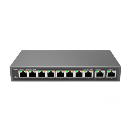 8-портовый неуправляемый PoE коммутатор Ruijie Reyee RG-ES110D-P