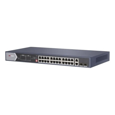 24-портовый неуправляемый PoE коммутатор Hikvision DS-3E0528HP-E