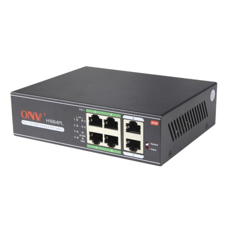 4-портовый неуправляемый PoE коммутатор ONV H1064PL