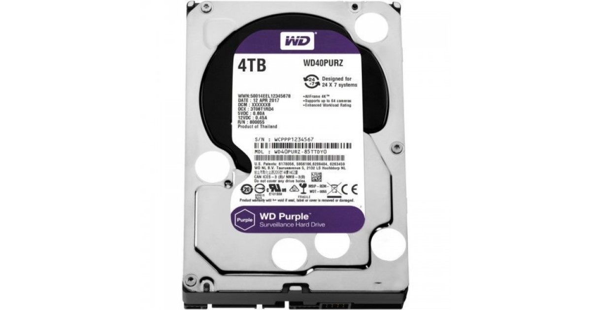 Western Digital WD40PURZ Жесткий диск 4TB 64MB
